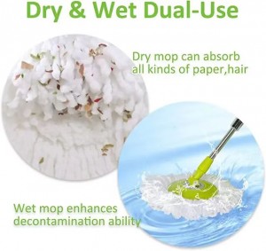 household Cleaning tools Replacement Spin Mop Head Microfiber Spin mop Refills Easy Cleaning Round Shape Mop Cloth