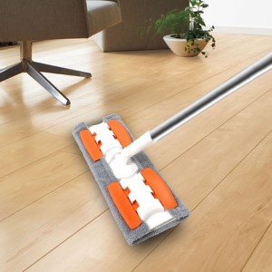 Newest 360 rotating head larger Steel Frame magic flat mop with stainless steel telescopic rod for house floor cleaning