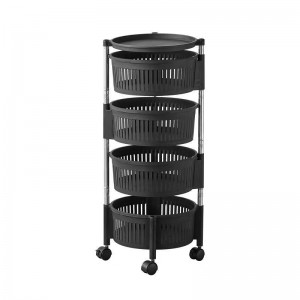 Multi-layer rotating plastic storage rack multifunctonal organization and storage for kitchen cabinet