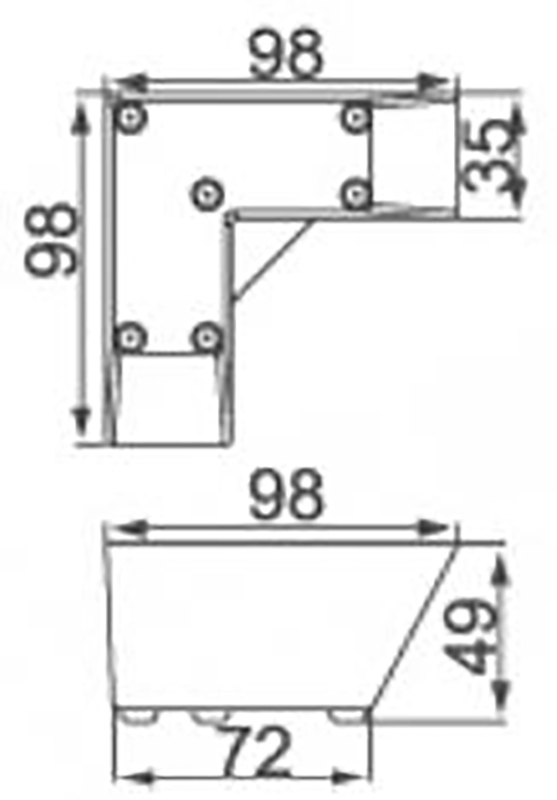 ជើងសាឡុងផ្លាស្ទិច PLASTIC WORLD SH1204 Black Rectangular for sofa Plastic leg/SH1204 (2 Inches) Featured Image