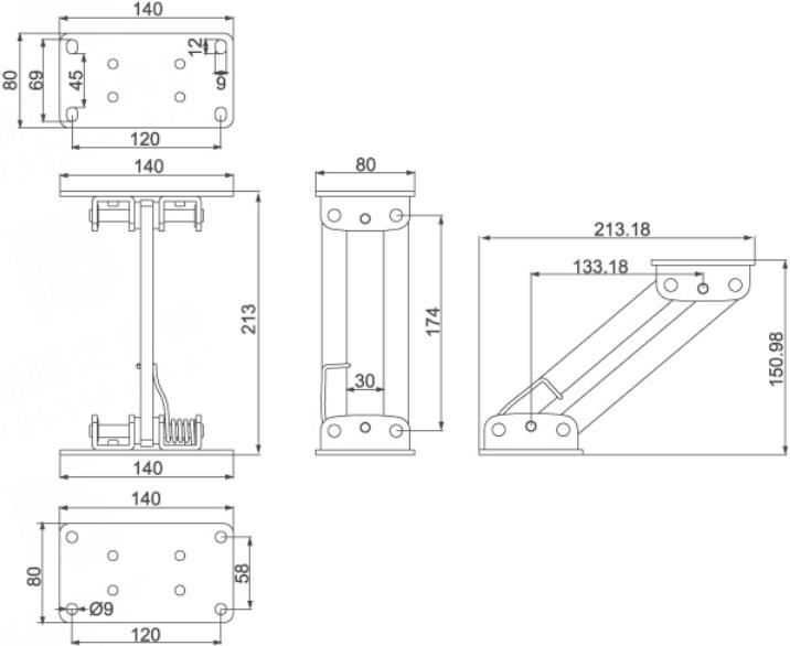 Backrest Mechanism Biaode SHB2057A Adjustable Front And Back For Sofa Backrest Moving Hinge / SHB2057A Featured Image