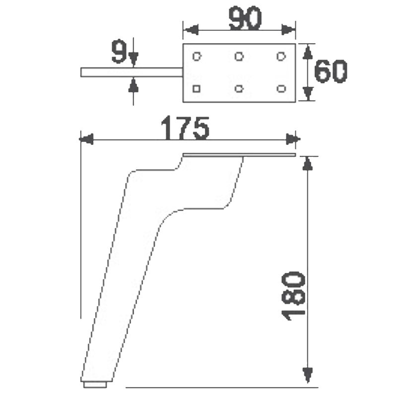 Modernaus stiliaus lazeriu pjaustomos metalinės kojelės Biaode SHB3006 Automatinis mechaninis suvirinimas sofos kojelės Patvarus ir tvirtas metalinių kojų pjovimas lazeriu/SHB3006 (H: 7,0 colio) Teminis vaizdas