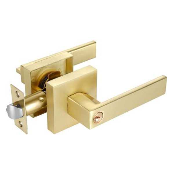 Gold Plated Recessed Brass Door Handle Lock