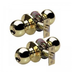 Brass material rose golden handle door lock for home