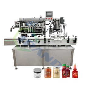 Automatic 4 heads or 6 heads customize glass jar honey filling and capping machine