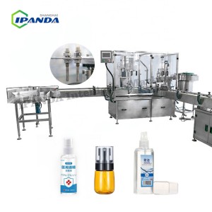 Alcohol spray bottle filling capping labeling machine