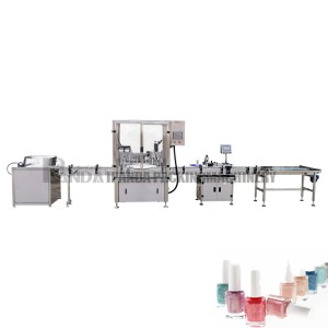 Automatic nail polish filling plugging capping labeling machine line