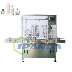 Automatic plastic small bottle perfume filling and capping machine