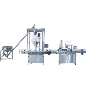 High capacity automatic powder filling capping and labeling machine