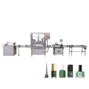 Automatic small bottle nail polish filling capping labeling machine line