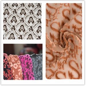 Silk-joaloka Nylon Rayon Jacquard Khauta Velvet Cut Flowers Fabric