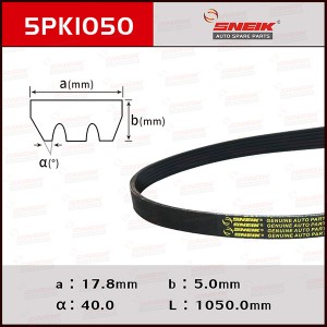 Engine accessory belt SNEIK,5PK1050