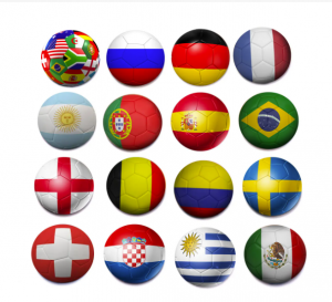 Fotbalový míč – design vlajky Světového poháru lesklý PU tréninková velikost 5