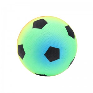 ลูกบอลของเล่นพีวีซีสีรุ้งแบบกำหนดเองลูกบอลชายหาดโลโก้ที่กำหนดเองขนาด 5-9 นิ้ว