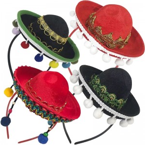 New 4 PCS Christmas Halloween Hat Birthday Party Supplies Mini Adult pencil brim hat Mexican Fun Fiesta Hat