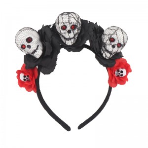Hot Sale Halloween bridal Rose Flower Skull Hair Combs Bridal Jewelry Women Prom Headpiece Charm Hair headband
