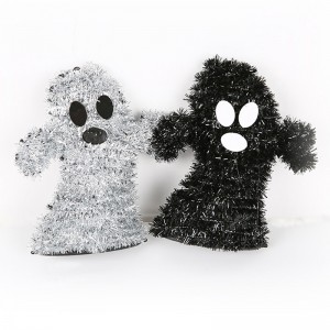 Outdoor Christmas Tree Hanging Ornaments Decorative Wire Tinsel Ghost Chenille Stem for Party Window Door Decorations