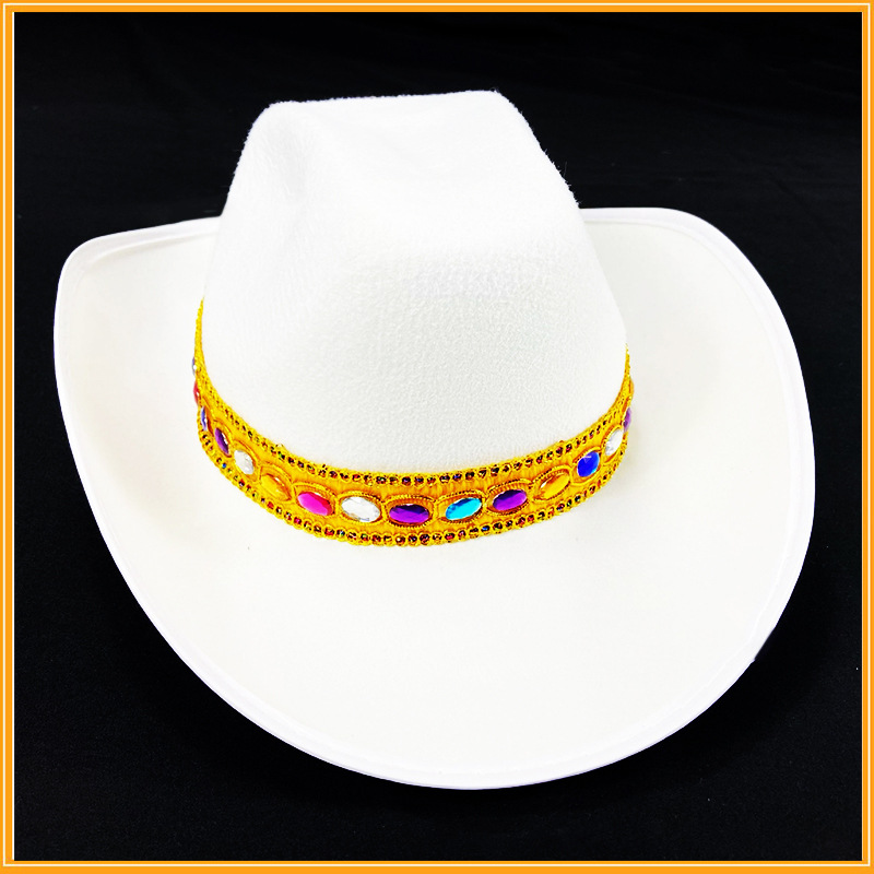 Jazz Hats Wool Western Cowboy Formal Hat for Women Adjustable Outdoor Wide Brim Fedora Hats
