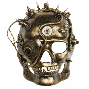 Chinese wholesale Cotton - Hot sales halloween party event steampunk mask with goggles luxury full face steampunk gas masks in silver gold colors – Shinny