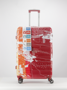 Op maat gemaakte ABS PC-trolley Reis schattige bagagesets met schoonheidskoffer