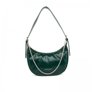 Bottle Green Crescent Bag