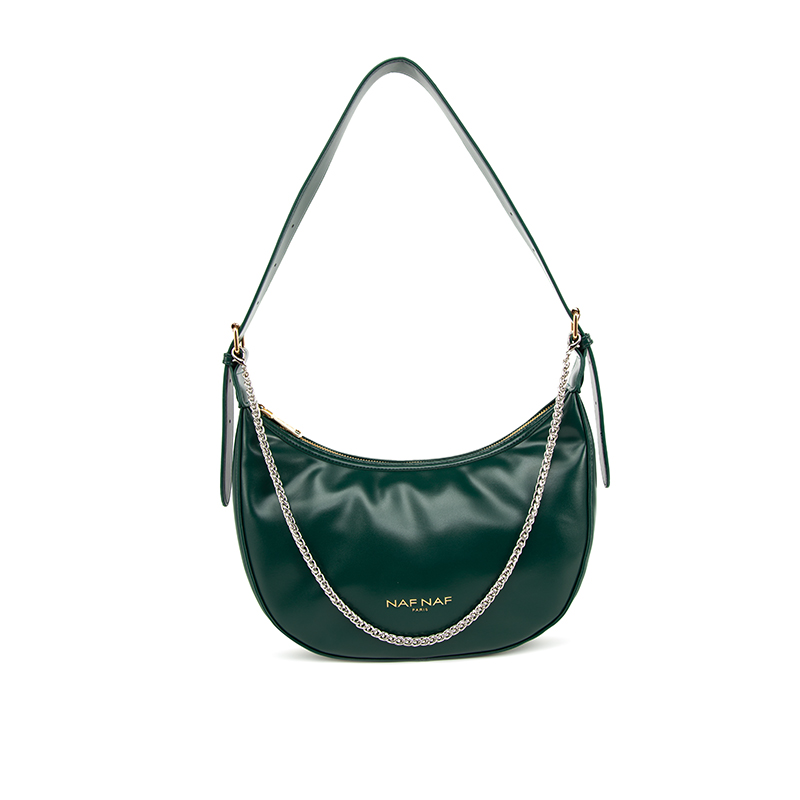 Bottle Green Crescent Bag