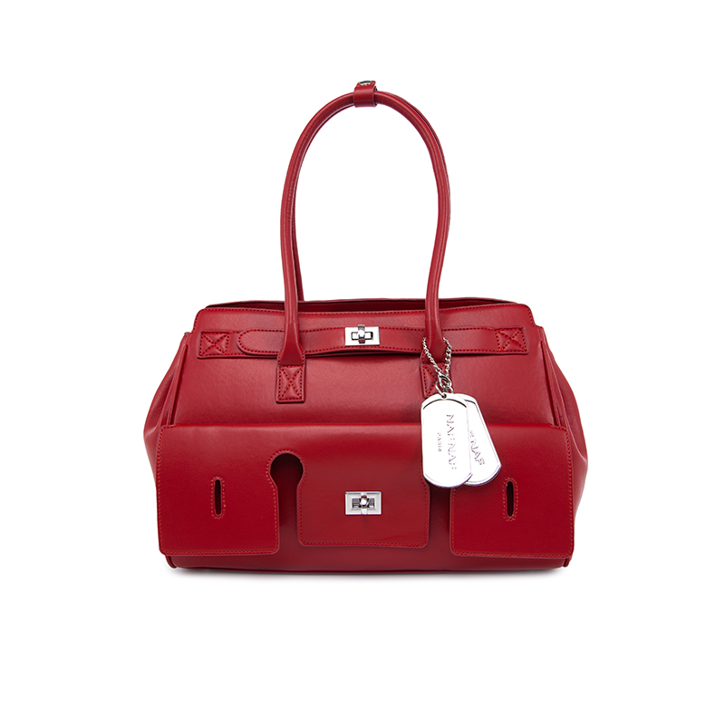 Vibrant Red Top-Handle Bag