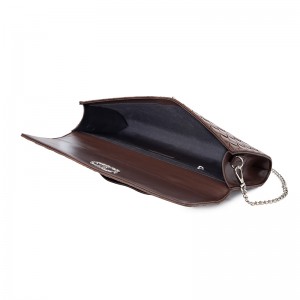 Dark Brown Woven Textured Envelope Bag (Handheld & Crossbody)