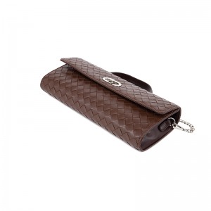 Dark Brown Woven Textured Envelope Bag (Handheld & Crossbody)