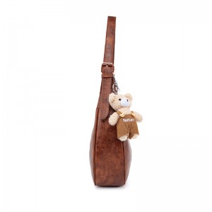 Vintage Brown Distressed Crescent Bag
