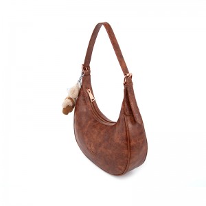 Vintage Brown Distressed Crescent Bag