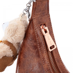 Vintage Brown Distressed Crescent Bag