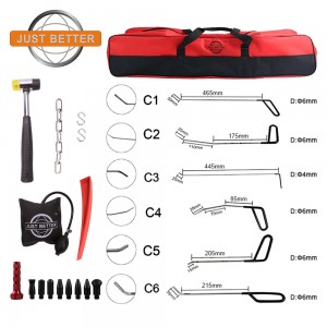 Paintless Dent Repair Rods Tool Puller Kits Hammer Air Wedge S-Hook Bags for Door Ding and Car Dents Hail Damage Removal