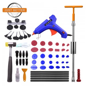Paintless Dent Repair Tools Car Dent Puller Kit with 2 in 1 T-Puller, Bridge Dent Puller, Glue Puller Tabs, Glue Gun for Auto Body Dent Removal