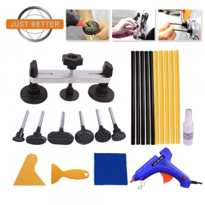 Paintless Dent Repair Kit, Car Dent Removal Tool Kit with Bridge Dent Puller, Glue Gun and Glue Sticks for Auto Dent Removal and Car Hail Damage Dent