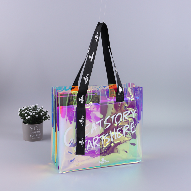 Source Printed Waterproof Transparent Pvc Tote Bag Clear Jelly