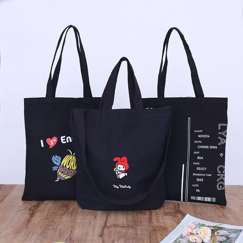 Factory Outlets Black Canvas Shoulder Bag - Cheap Customized Logo tote shopping bag canvas bag cotton bag with logo – Langhai