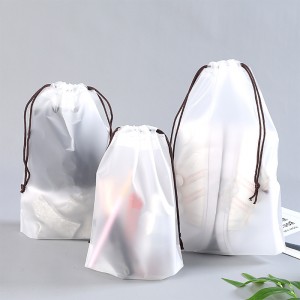 Custom poly zipper lock frosted plastic packing zipper garment drawstring packaging bag to for clothes EVA