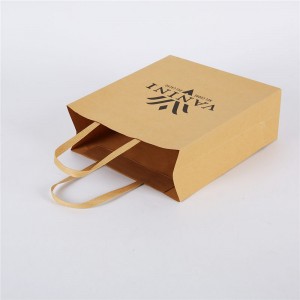 Kraft paper coffee bag with twist/flat paper handle