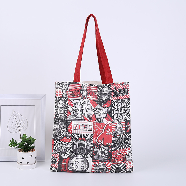 eco friendly custom logo organic reusable 100% cotton shopping bag canvas grocery bag oversize tote bag for women lady Featured Image