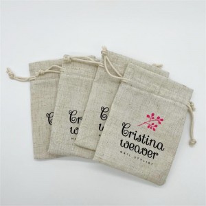 Customized Hemp Gift Hessian Natural Jute Drawstring Packaging Bag