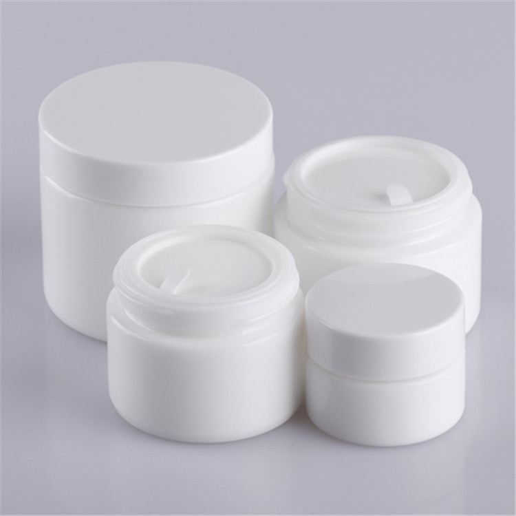 Cosmetic Glass Containers White Opal Glass Bottle Glass Cream Jars