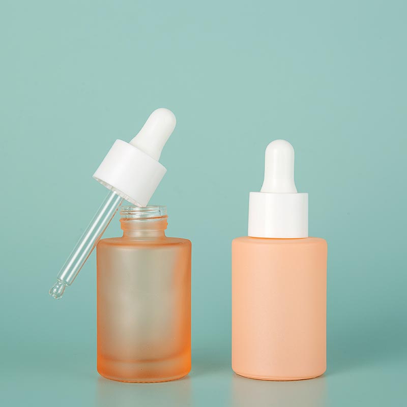 Small Fleshcolor Refillable Liquid Skincare Glass Dropper Pump Bottle