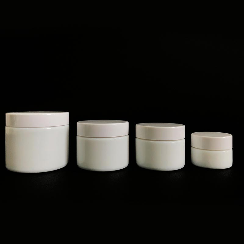 White Round Cosmctic Face Cream Jar with Cap