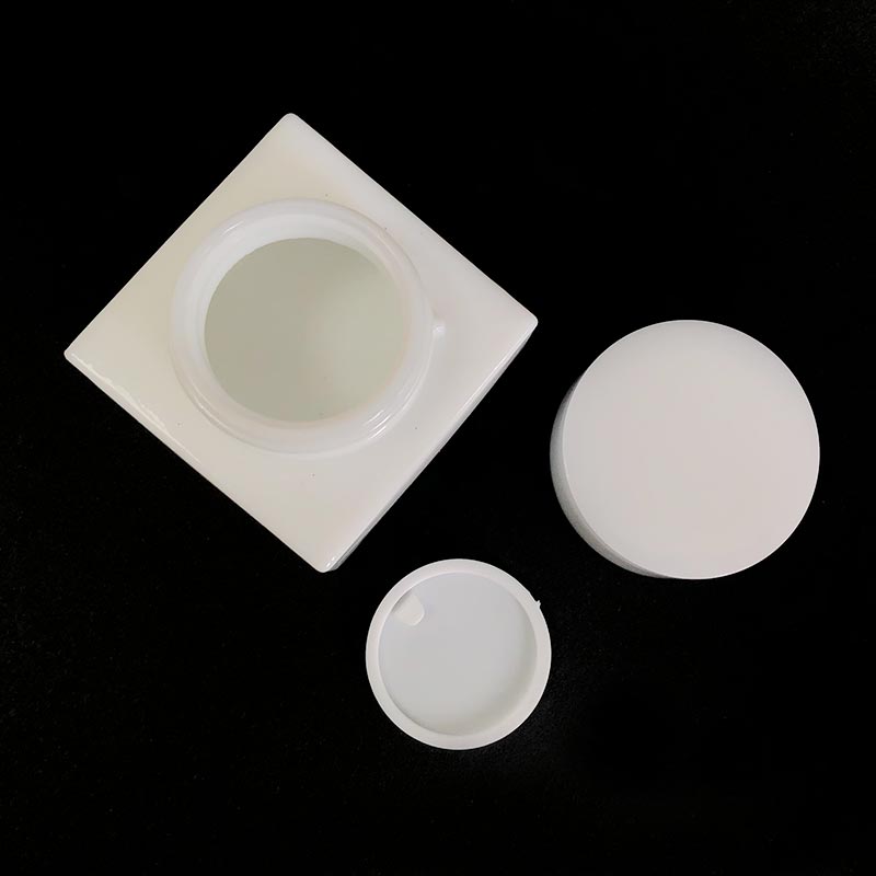 Square Opal Glass Lotion Bottle Cream Jar Set