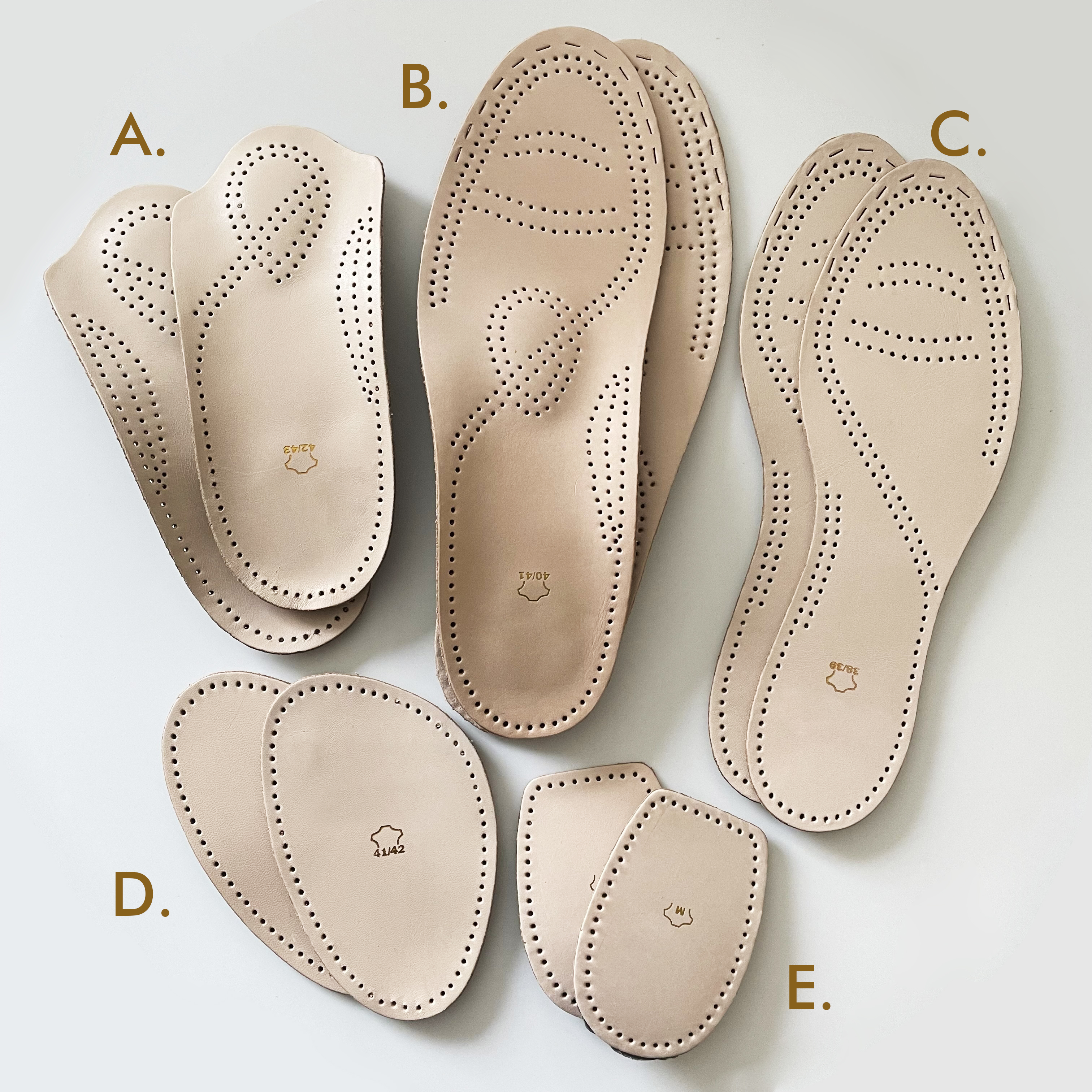 Leather flat shoe insole heel pad arch support 3/4 shoe insert Featured Image