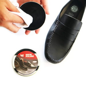 Tinalaatikkovaha kiinteä luonnonruskea musta kenkävoide