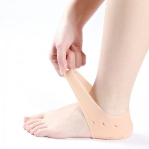 Sarung kaki pelega sakit tumit pelindung tumit silikon untuk kaki kering