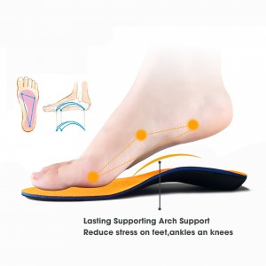 Lamedat jalavõlvi toetavad kõndimisjooksu sisetallad ortopeedilised oranžid jalatsisisused
