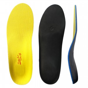 Flat foot arch support walking running insoles orthotic yellow shoe inserts